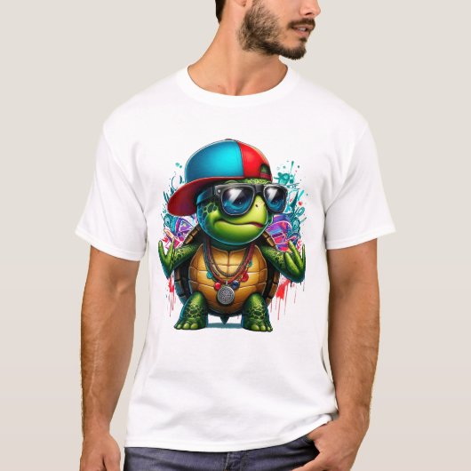 Cool Turtle Hip Hop T-shirt (Voorkant)