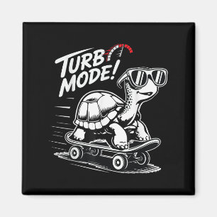 Cool Turtle op Skateboard Funny Turbo Gift Magneet