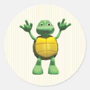 Cool Turtle Ronde Sticker