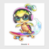 Cool Turtle Skateboarden Sticker (Vel)