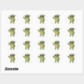 Cool turtle with sunglasses ronde sticker (Vel)