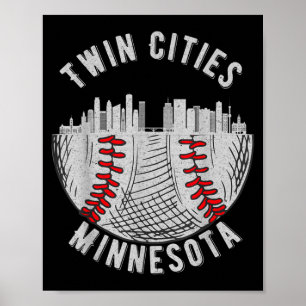 Cool Twin Cities Minnesota Mn Honkbal Skyline St  Poster