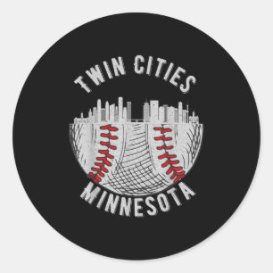 Cool Twin Cities Minnesota Mn Honkbal Skyline St  Ronde Sticker