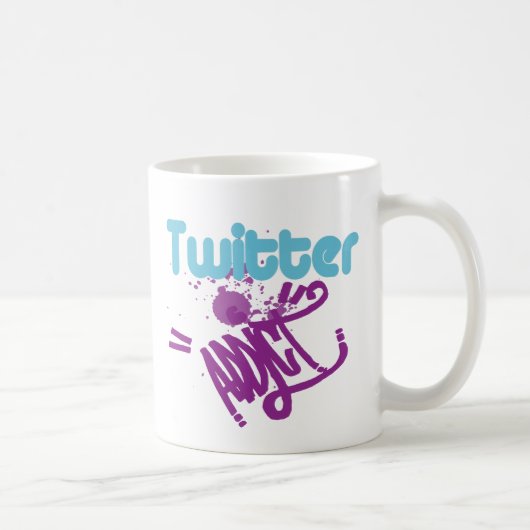 Cool Twitter Addicate Custom Graffiti Art Remix Mo Koffiemok (Rechts)
