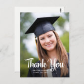 Cool Typography Afstuderen Bedankt met foto Briefkaart (Voorkant / Achterkant)