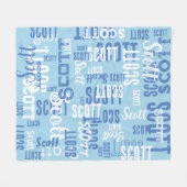 Cool Typography Graffiti Patroon Naam Blauw Fleece Deken (Voorkant (Horizontaal))