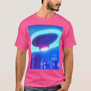 Cool UFO Art Kleurrijke Levendige Buitenaardse Kun T-shirt