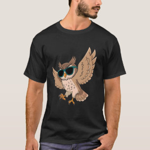 Cool Uil in Zonnebril Grappige Vliegende Vogel Car T-shirt