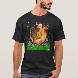 Cool Uil Rijdt op Rendier Kip Kerst Kip T-shirt