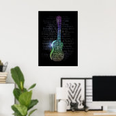 Cool Ukulele Histoire Mot Poster Nuage! (Bureau à domicile)