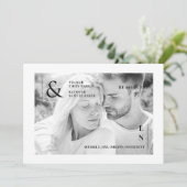 Cool Ultra Modern Trendy Black and White Photo Save The Date (Staand voorkant)