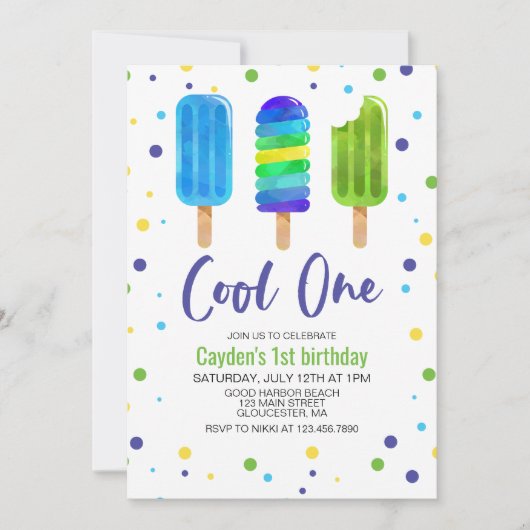 Cool Un 1er anniversaire Invitation (Devant)