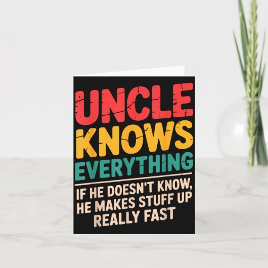 Cool Uncle Design For Uncle Men From Nephew Niece Kaart (Voorkant)