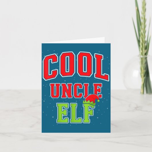 Cool Uncle Elf Christmas Family Matching Group Xma Kaart (Voorkant)