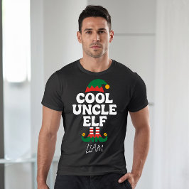 Cool Uncle Elf Funny Elf bijpassende kerstcadeau T-shirt