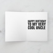 COOL UNCLE HAPPY BIRTHDAY-WENSKAARTEN KAART (Binnen)