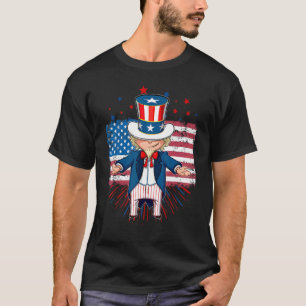Cool Uncle Sam tonen Happy 4th van juli Show tijd T-shirt