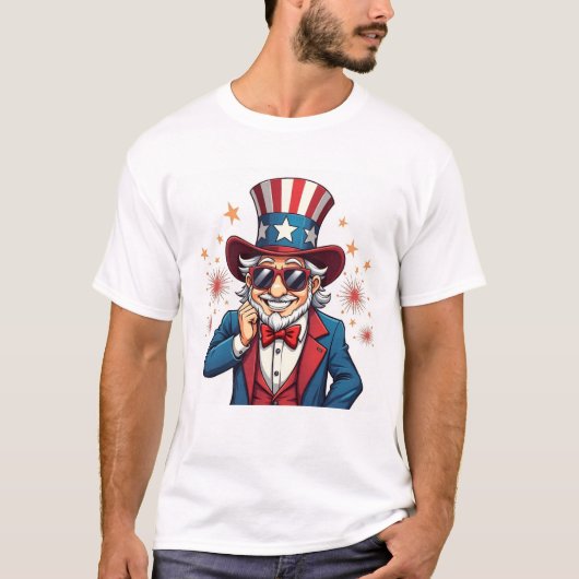 Cool Uncle Sam USA T-shirt (Voorkant)