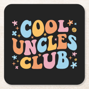 Cool Uncles Club III Vierkante Kartonnen Onderzetter