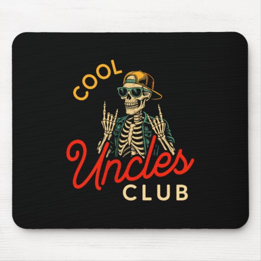 Cool Uncles Club Shirt Funny Skeleton Retro Uncle  Muismat (Voorkant)