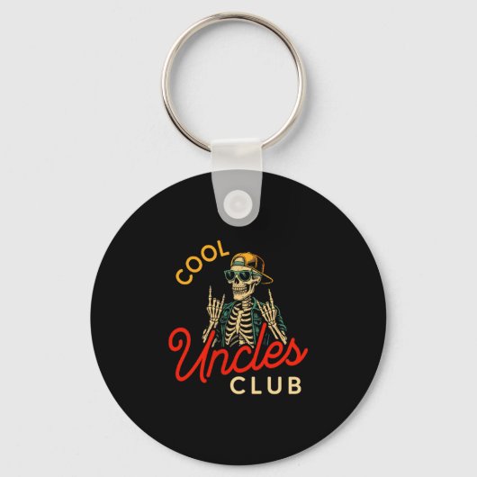 Cool Uncles Club Shirt Funny Skeleton Retro Uncle  Sleutelhanger (Voorkant)