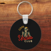 Cool Uncles Club Shirt Funny Skeleton Retro Uncle  Sleutelhanger (Voorkant)