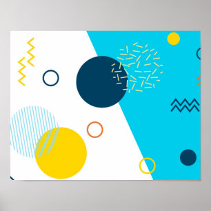 Cool, uniek, trendy, urban, Memphis illustratie Poster