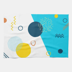Cool, uniek, trendy, urban, Memphis illustratie Theedoek