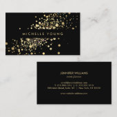 COOL & UNIQUE CARTES DE VISITE DE CONFETTI OR (Devant / Derrière)