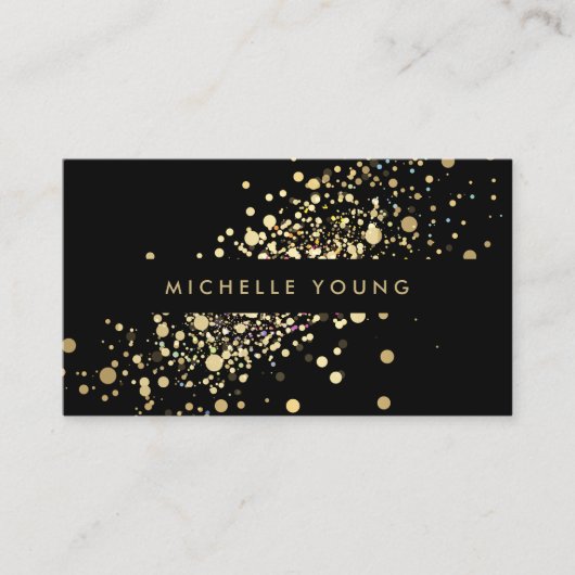 COOL & UNIQUE CARTES DE VISITE DE CONFETTI OR (Devant)