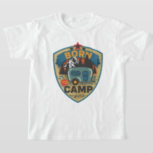 Cool unisex kinder geboren om te kamperen t-shirt