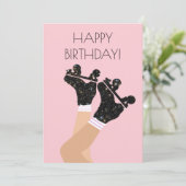 Cool Universe Roller Schaatsen Derby Birthday Kaar (Staand voorkant)