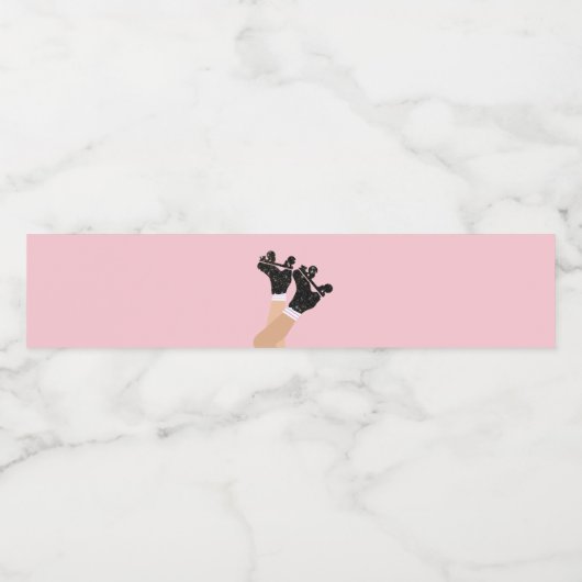 Cool Universe Roller Schaatsen Derby Skater Gift Waterfles Etiket (Enkel label)