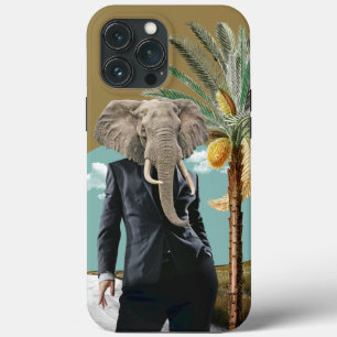 Cool Urban Safari Wild Man Collage iPhone 13 Pro Max Hoesje
