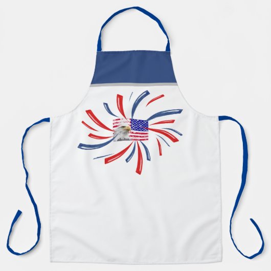 Cool US Flag Design Patriot BBQ Grill Chef Schort (Voorkant)