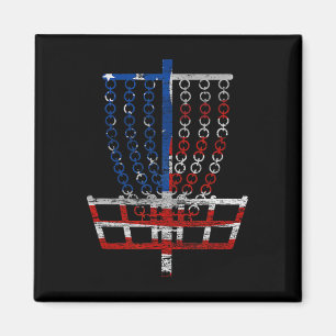 Cool Us Vlag Disc Golf Mand - Vierde Juli Dis Magneet