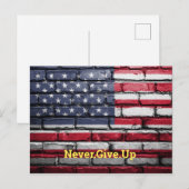 Cool USA vlag met quote Briefkaart (Voorkant / Achterkant)