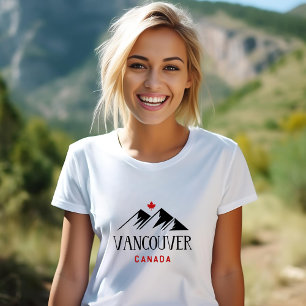 Cool Vancouver Canada Bergen Esdoornblad T-shirt