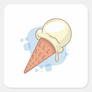 Cool Vanilla Ice Cream Design Vierkante Sticker