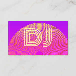 Cool Vaporwave Roze Lila Geel Paarse Muziek DJ Visitekaartje