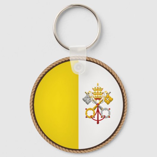 Cool Vatican City-vlaggenzegel Sleutelhanger (Voorkant)