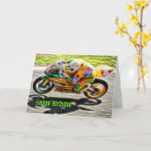 Cool Vélo Sport Moto Carte Anniversaire (Fleur jaune)