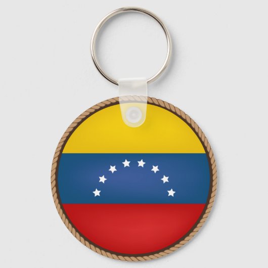 Cool Venezuela vlag zegel Sleutelhanger (Voorkant)