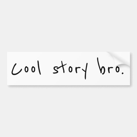 "Cool verhaalbro" Bumpersticker (Voorkant)