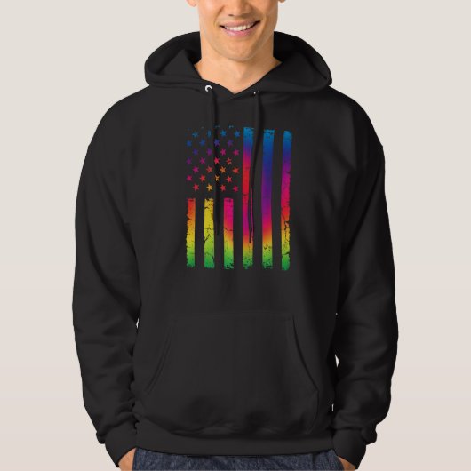 Cool verontruste USA Patriottische Amerikaanse vla Hoodie (Voorkant)