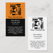 Cool Vertical Handyman Carte de visite Modèle (Devant / Derrière)