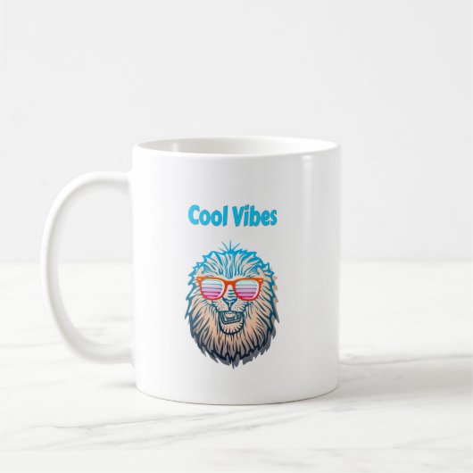 Cool Vibes Lion Café Mug (Gauche)