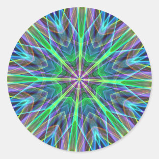 Cool Vibrant Neon Pastel Aura Mandela Ronde Sticker