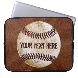 Cool Vintage Honkbal Laptop Hoes met UW TEKST