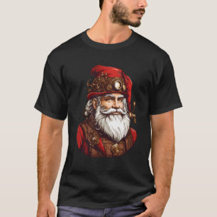 Cool Vintage Kerstmis Steampunk Sinterklaas Gezich T-shirt